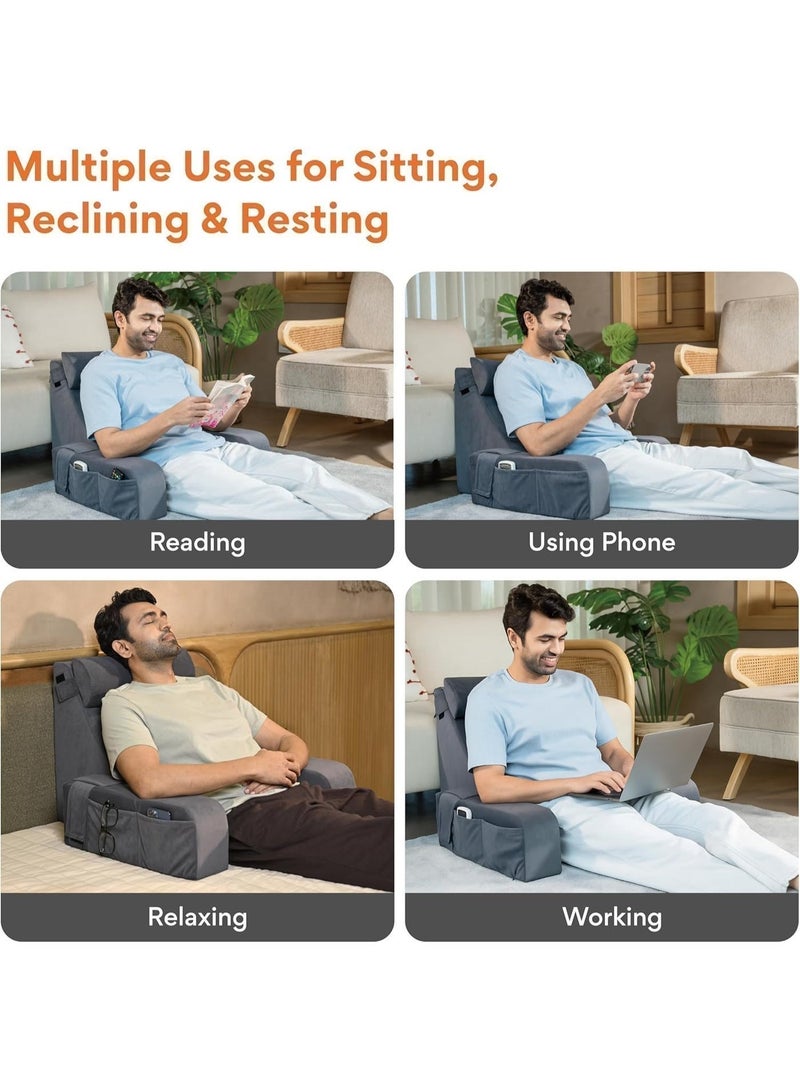 FOVERA Reading Pillow with Armrests | For Long Sitting, Reading, Work from Home & Relaxation - Image 3